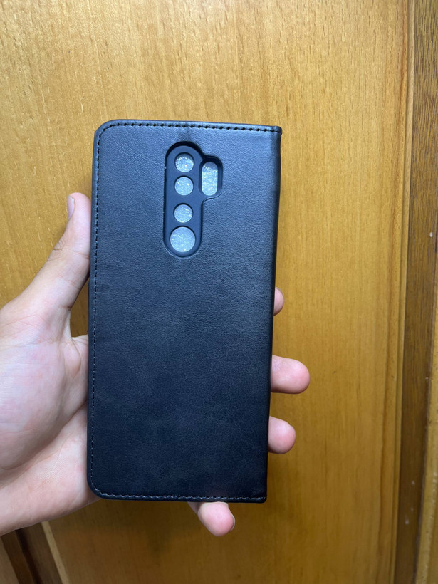 قاب کیفی چرمی مگنتی جاکارتی دار مشکی xiaomi redmi note 8 pro