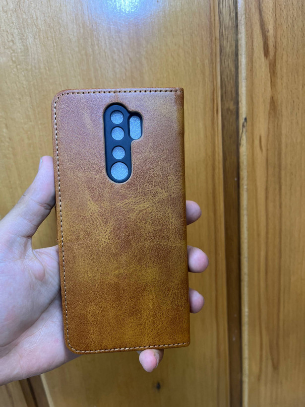 قاب کیفی چرمی مگنتی جاکارتی دار مشکی xiaomi redmi note 8 pro